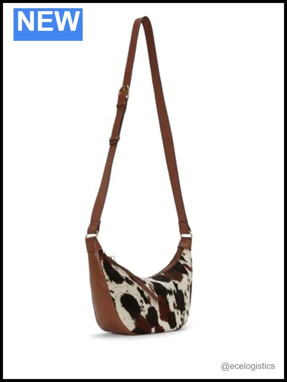 Lucky Brand Emma Haircalf Crossbody Hobo Bag Leather